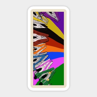 Rainbow A-wings (vertical) Sticker